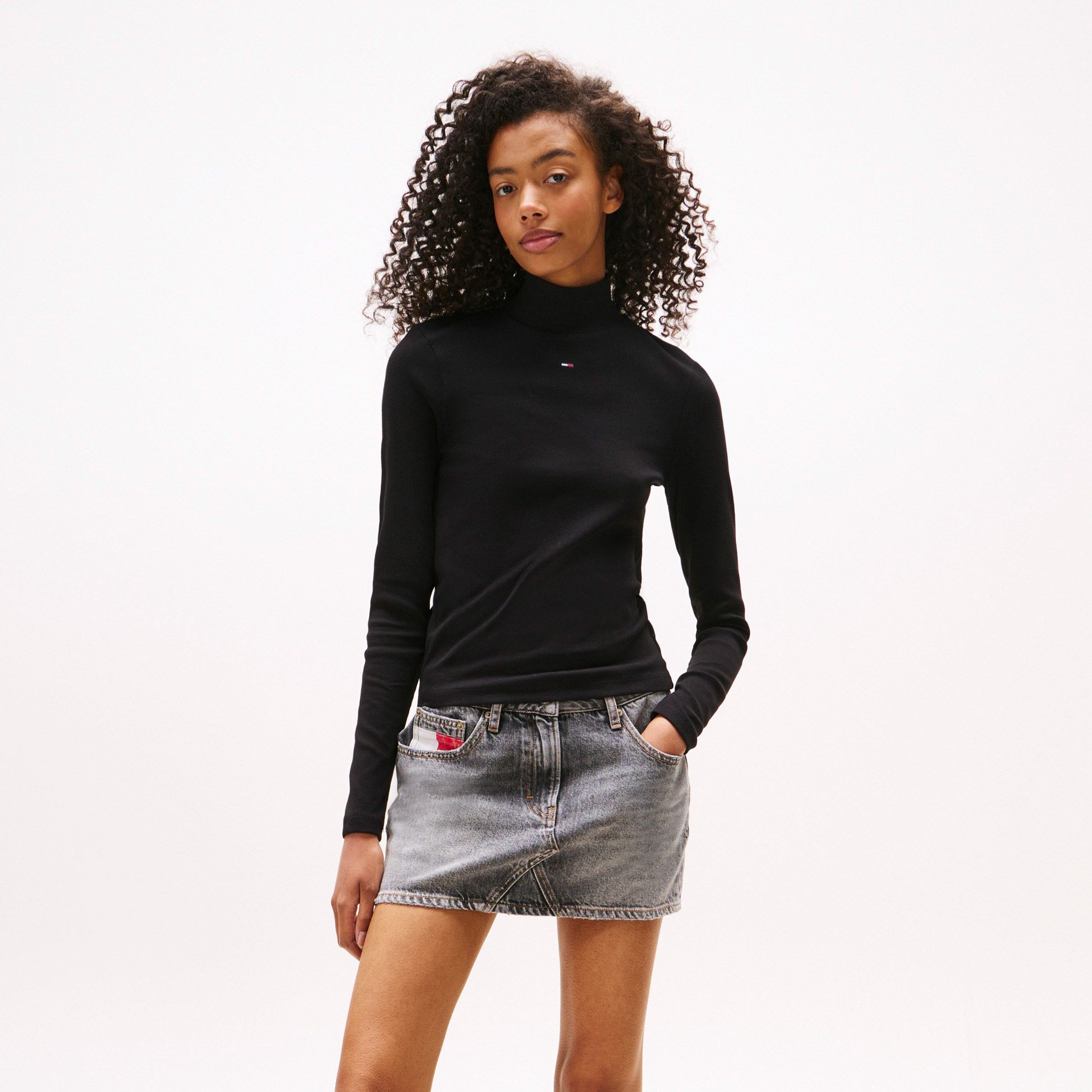 Tommy Hilfiger Essential Mock Neck Sweater Women | Plutosport